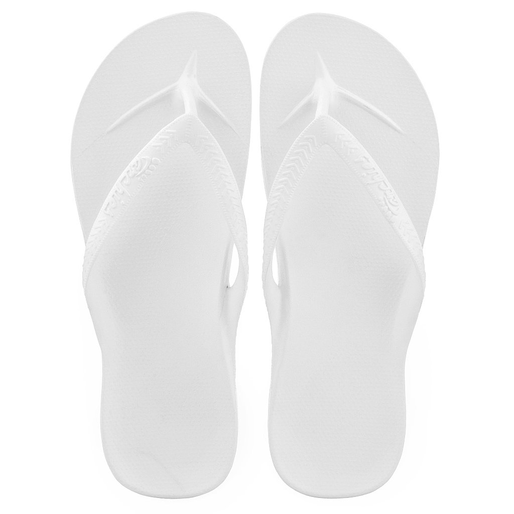 ARCHIES-Arch Support Thongs-White - Feet First Podiatry Centre