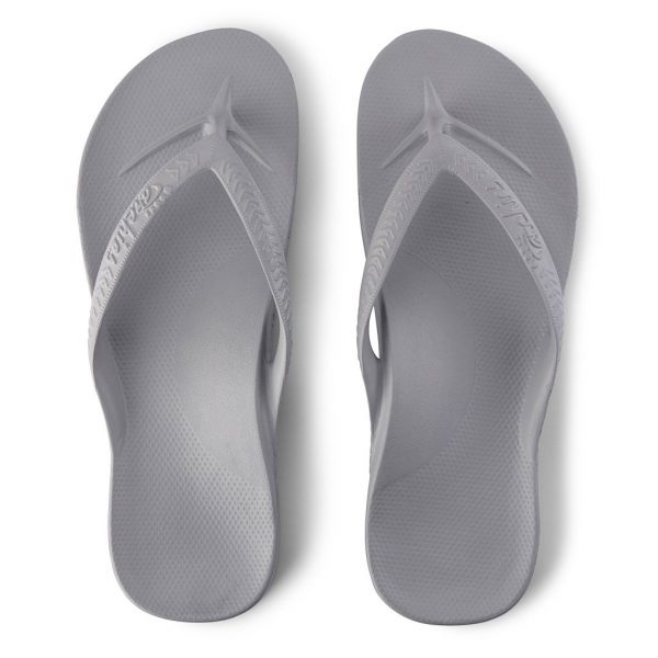ARCHIES-Arch Support Thongs-Grey - Feet First Podiatry Centre
