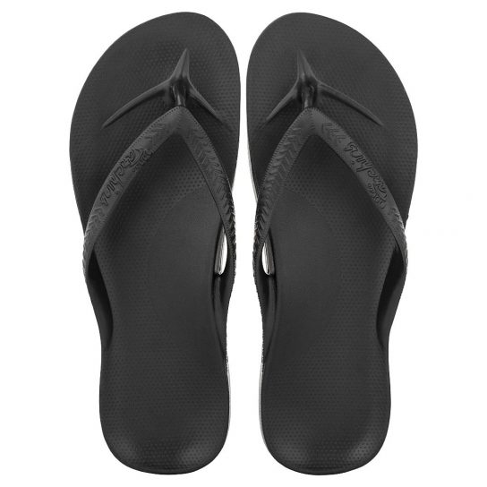 ARCHIES- Arch Support Thongs-Black - Feet First Podiatry Centre